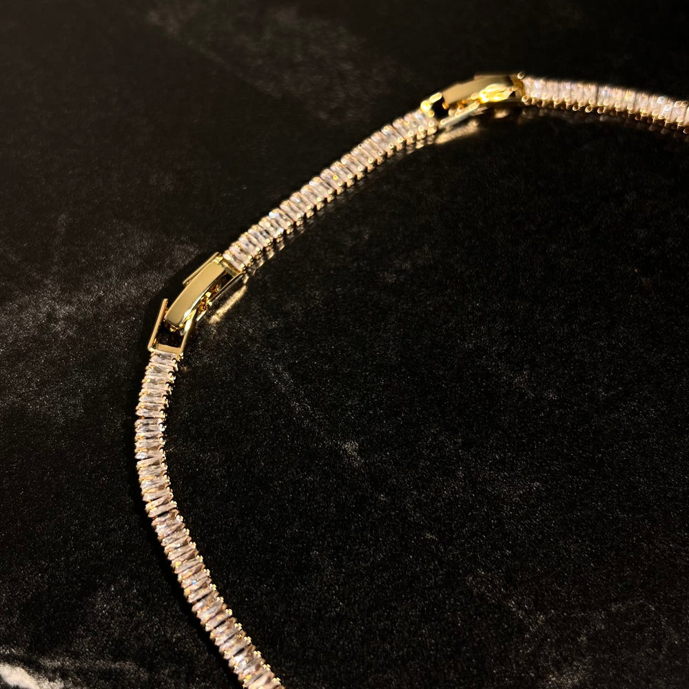 Baguette tennis necklace gold - Hera Jewellery