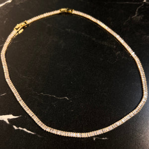Baguette tennis necklace gold - Hera Jewellery