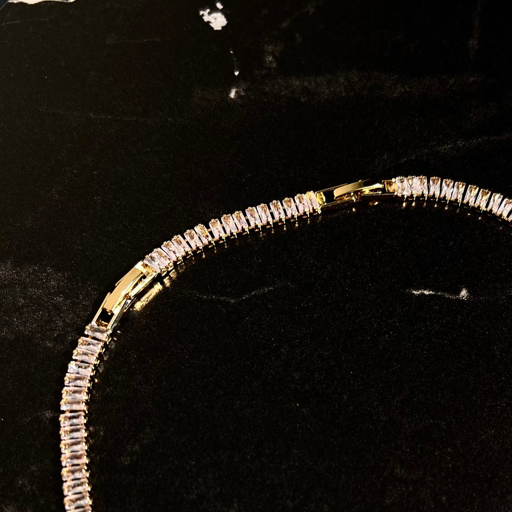 Baguette tennis necklace gold - Hera Jewellery