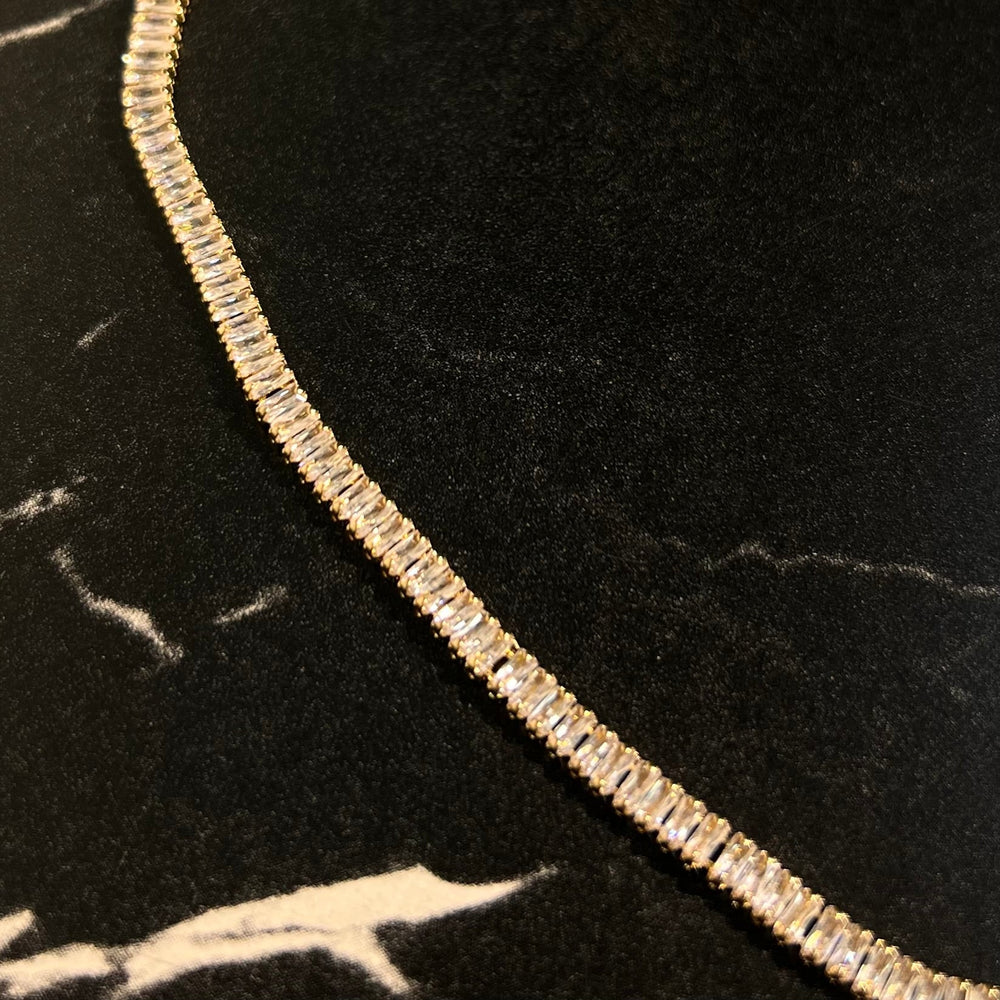 Baguette tennis necklace gold - Hera Jewellery