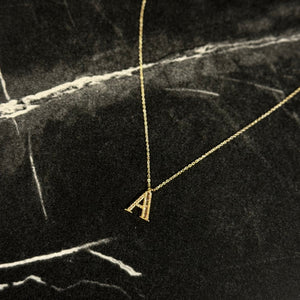Initial necklace baguette - Hera Jewellery