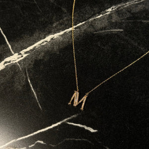 Initial necklace baguette - Hera Jewellery