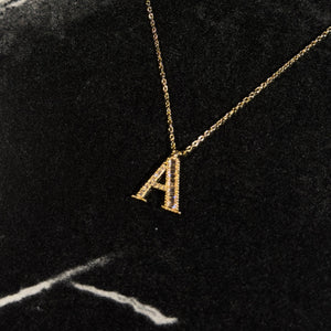 Initial necklace baguette - Hera Jewellery