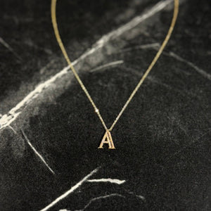 Initial necklace baguette - Hera Jewellery