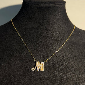 Initial necklace sparkle - Hera Jewellery