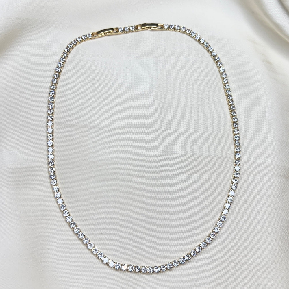 Tennis necklace gold - Hera Jewellery